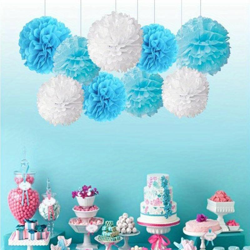 9pcs Paper Flower Balls for Parties and Crafts