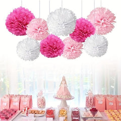 9pcs Paper Flower Balls for Parties and Crafts