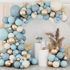 134pcs Marine Sand Metallic Golden Balloon Arch Garland Kit