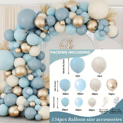 134pcs Marine Sand Metallic Golden Balloon Arch Garland Kit