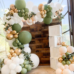 Green Balloons Garland Arch Kit Golden Latex Balloons Party Decoration
