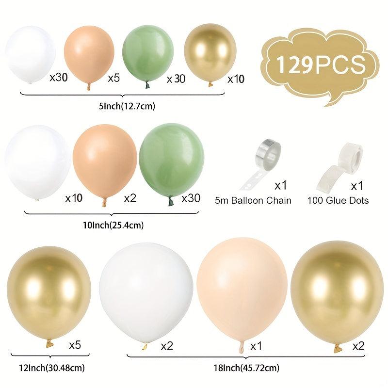 Green Balloons Garland Arch Kit Golden Latex Balloons Party Decoration