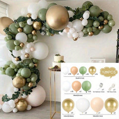 Green Balloons Garland Arch Kit Golden Latex Balloons Party Decoration