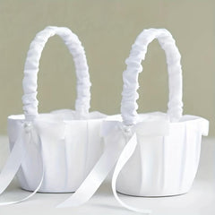 Wedding Flower Basket Bowknot Flower Basket Bridal Flower Basket