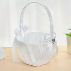 Wedding Flower Basket Bowknot Flower Basket Bridal Flower Basket