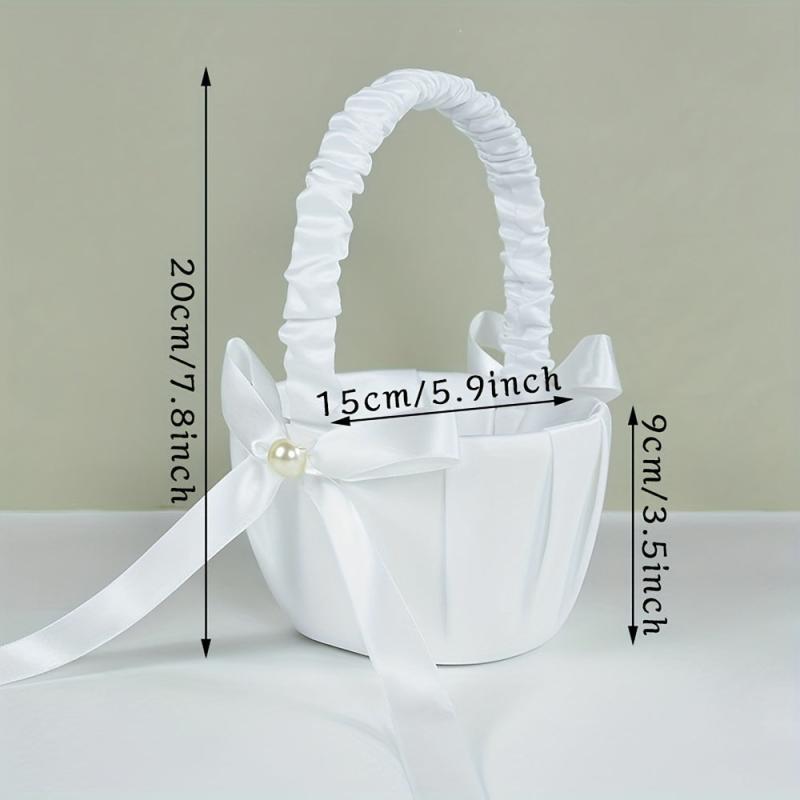 Wedding Flower Basket Bowknot Flower Basket Bridal Flower Basket