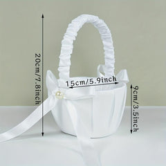 Wedding Flower Basket Bowknot Flower Basket Bridal Flower Basket