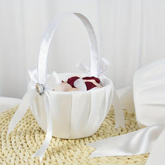 Wedding Flower Basket Bowknot Flower Basket Bridal Flower Basket