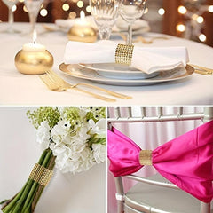 20pcs Golden Plastic Napkin Rings for Dining Table Decoration