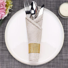 20pcs Golden Plastic Napkin Rings for Dining Table Decoration
