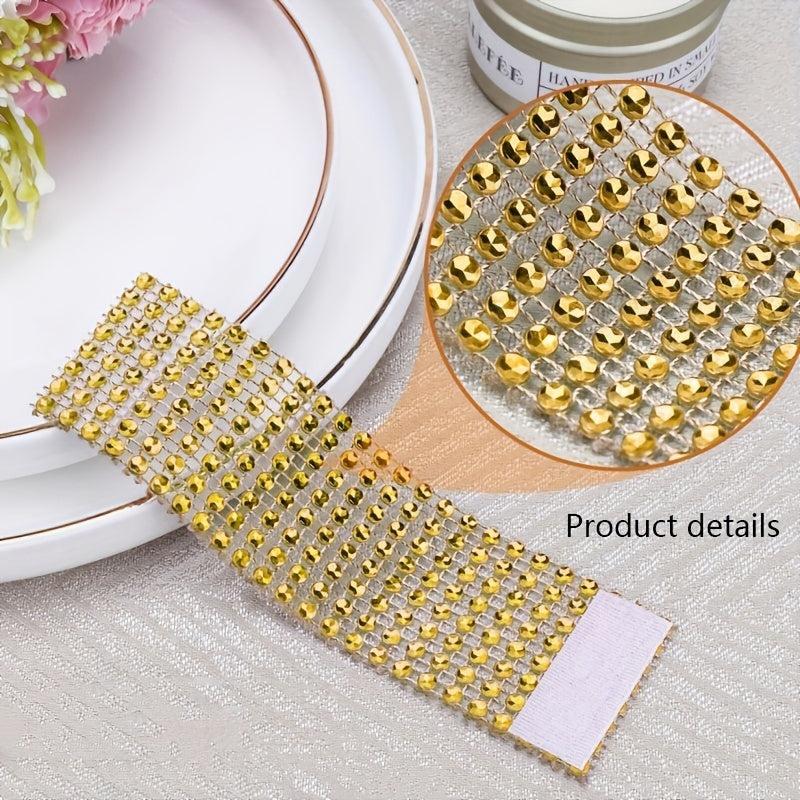 20pcs Golden Plastic Napkin Rings for Dining Table Decoration