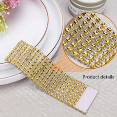 20pcs Golden Plastic Napkin Rings for Dining Table Decoration
