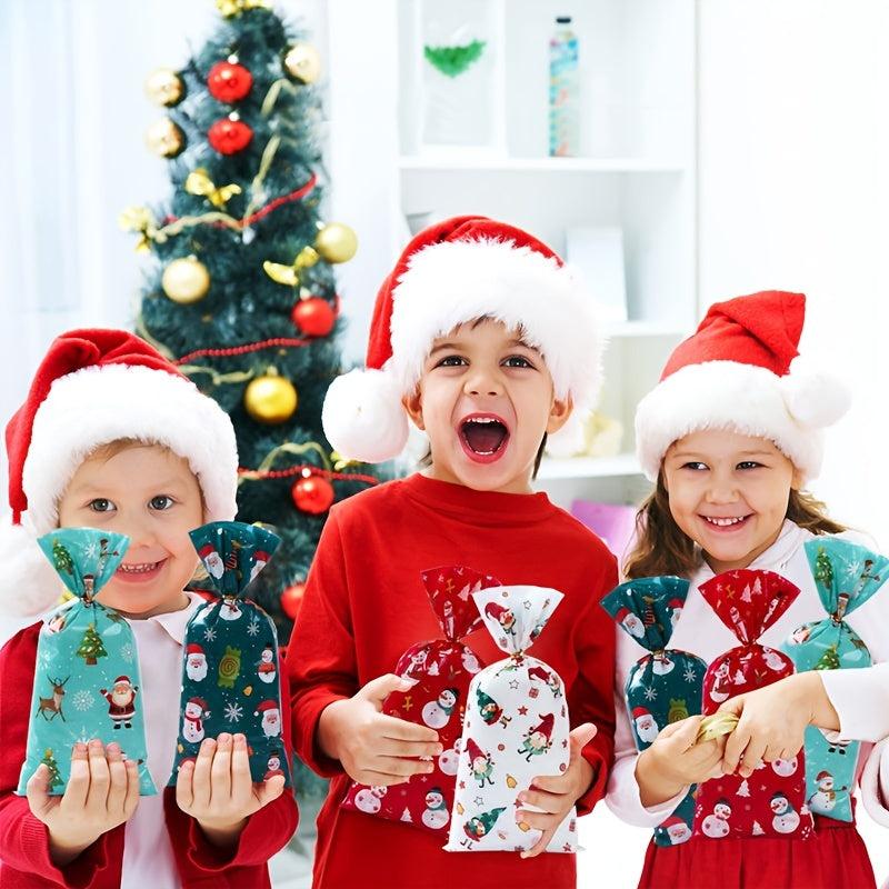 Christmas Candy Bag Santa Claus Snowmen Pattern Party Gift Packaging Bag