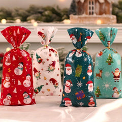 Christmas Candy Bag Santa Claus Snowmen Pattern Party Gift Packaging Bag