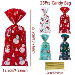 Christmas Candy Bag Santa Claus Snowmen Pattern Party Gift Packaging Bag