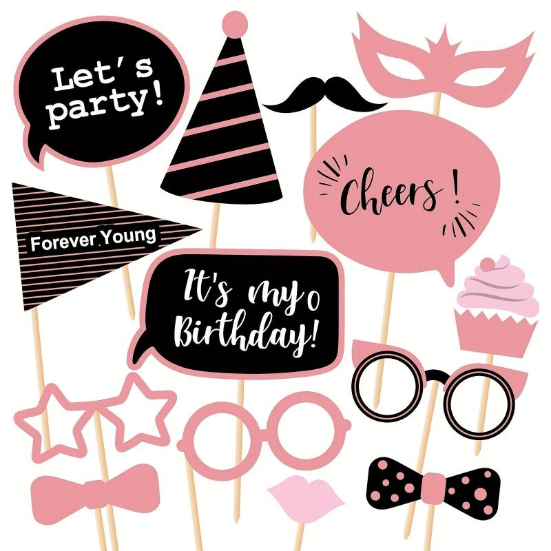 26pcs Golden Birthday Girl Photo Booth Props for Woman Party