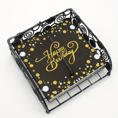 20pcs Golden Happy Birthday Pattern Napkins for Party Supplies