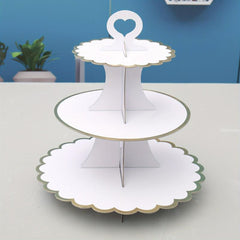 3-Layer Cupcake Stand Disposable Cake Shelf Display Rack
