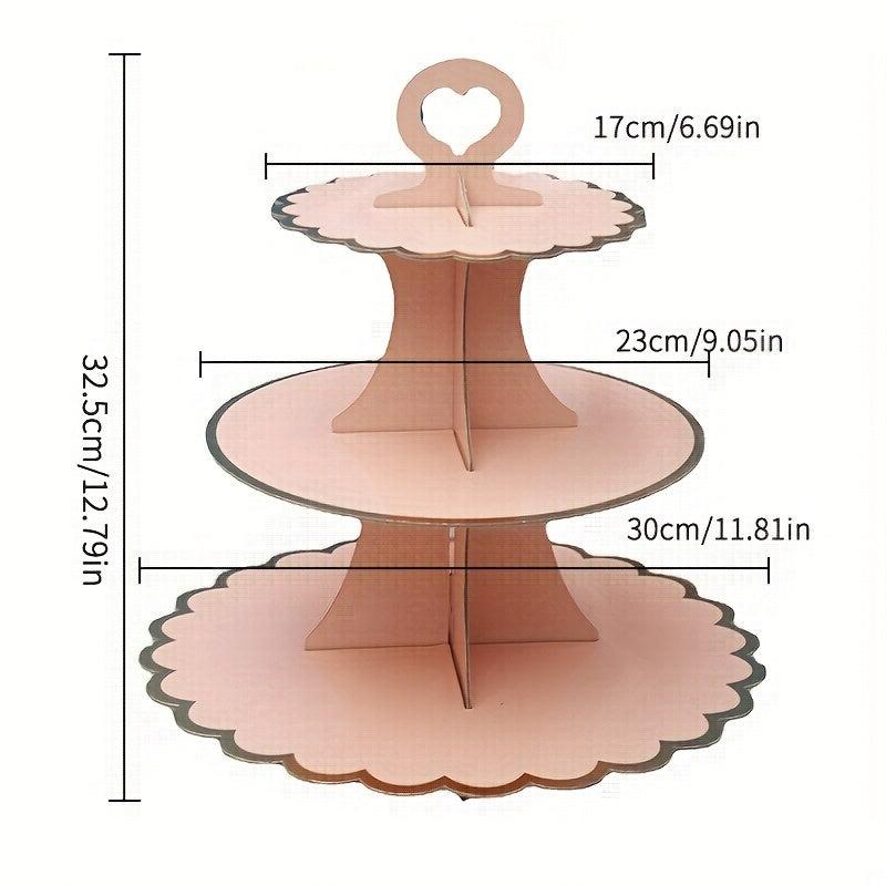 3-Layer Cupcake Stand Disposable Cake Shelf Display Rack