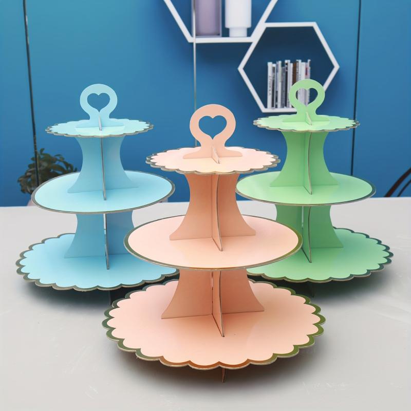 3-Layer Cupcake Stand Disposable Cake Shelf Display Rack