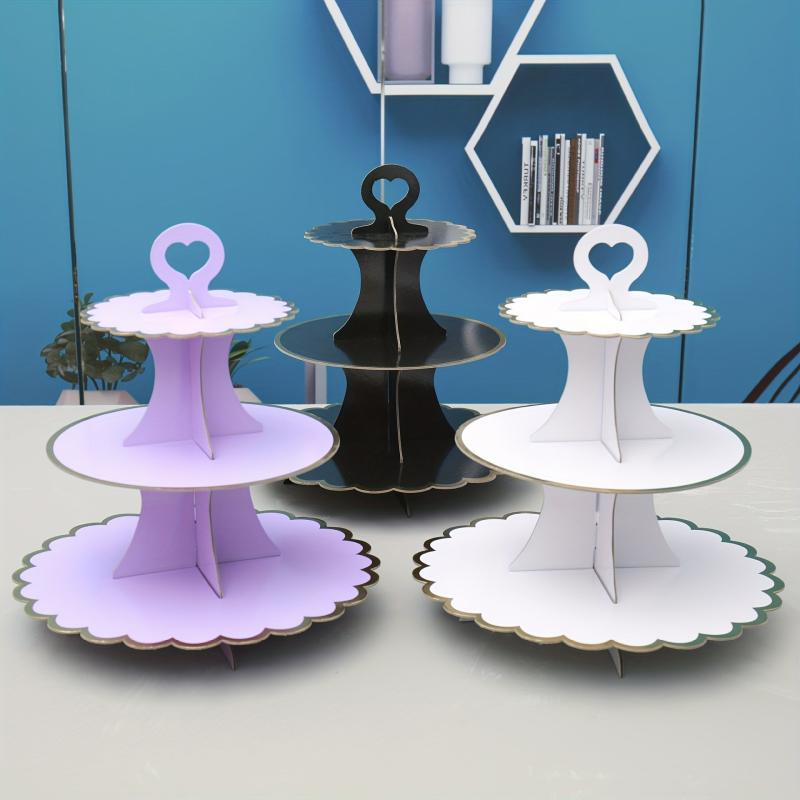 3-Layer Cupcake Stand Disposable Cake Shelf Display Rack