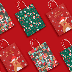 12pcs Christmas Gift Bag Candy Bag Holiday Accessory