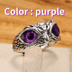 Retro Owl Ring Adjustable Index Finger Ring for Men Birthday Gift