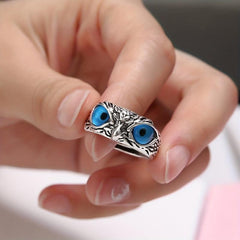 Retro Owl Ring Adjustable Index Finger Ring for Men Birthday Gift