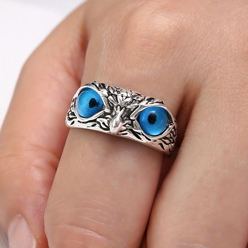 Retro Owl Ring Adjustable Index Finger Ring for Men Birthday Gift