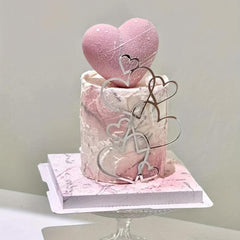 Acrylic Love Heart Cake Topper - Wedding & Birthday Party Decor