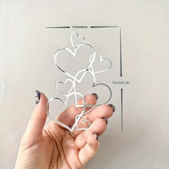 Acrylic Love Heart Cake Topper - Wedding & Birthday Party Decor
