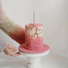 Acrylic Love Heart Cake Topper - Wedding & Birthday Party Decor