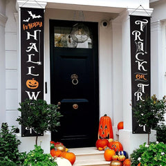 2pcs Halloween Decorative Banner for Front Door Porch Yard Home Wall