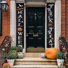 2pcs Halloween Decorative Banner for Front Door Porch Yard Home Wall