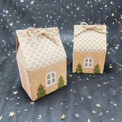 Mini Small Christmas House Candy Box Gift Packaging Box