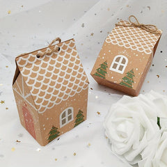 Mini Small Christmas House Candy Box Gift Packaging Box