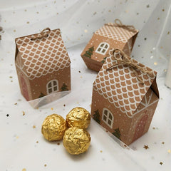 Mini Small Christmas House Candy Box Gift Packaging Box