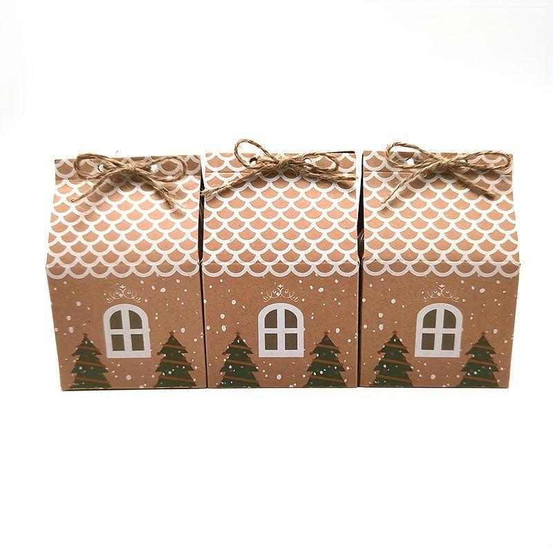Mini Small Christmas House Candy Box Gift Packaging Box