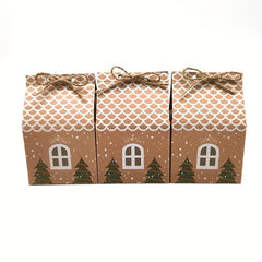 Mini Small Christmas House Candy Box Gift Packaging Box