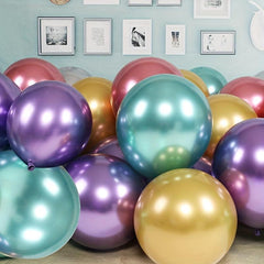 10pcs Golden Silvery Latex Balloons 10 Inch Wedding Birthday Party Decor