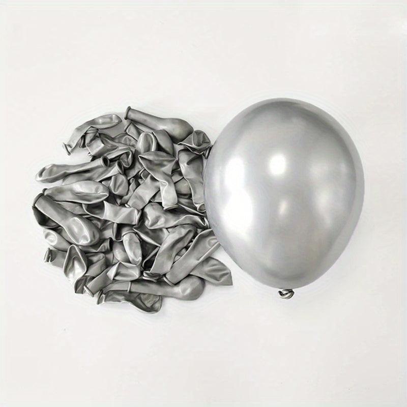 10pcs Golden Silvery Latex Balloons 10 Inch Wedding Birthday Party Decor