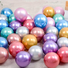 10pcs Golden Silvery Latex Balloons 10 Inch Wedding Birthday Party Decor