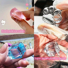 4pcs Crystal Ice Cube Fidget Sensory Prop Anxiety Relief Gift Favor