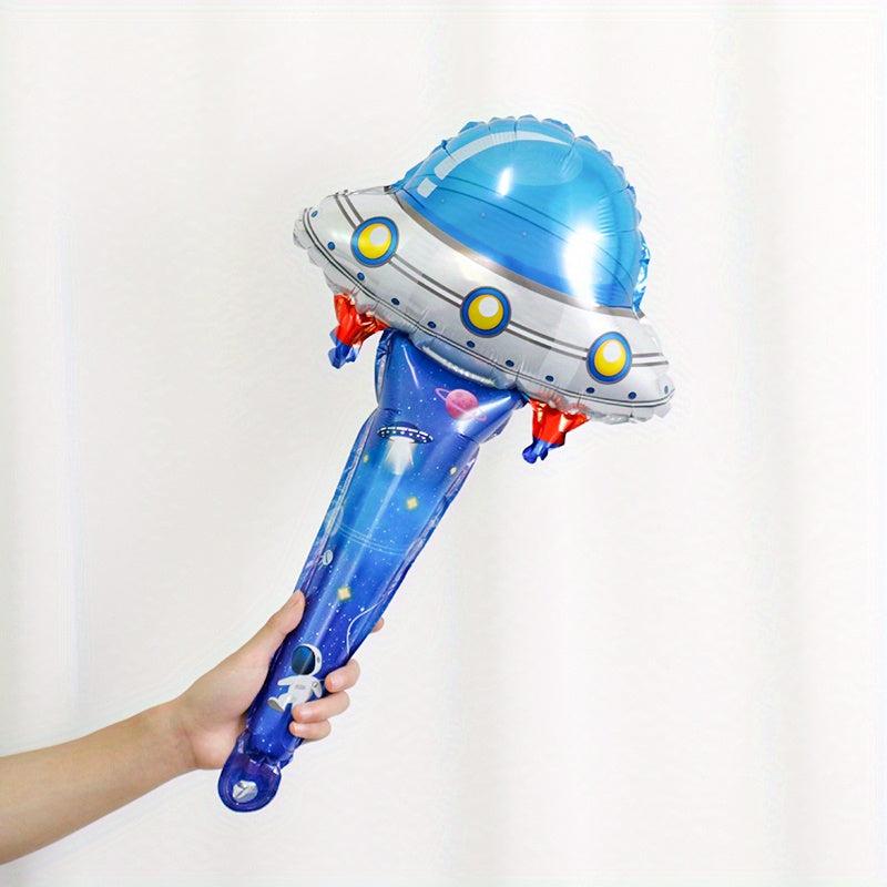 Space Theme Balloon Decorations for Parties Aluminum Film Handheld Stick