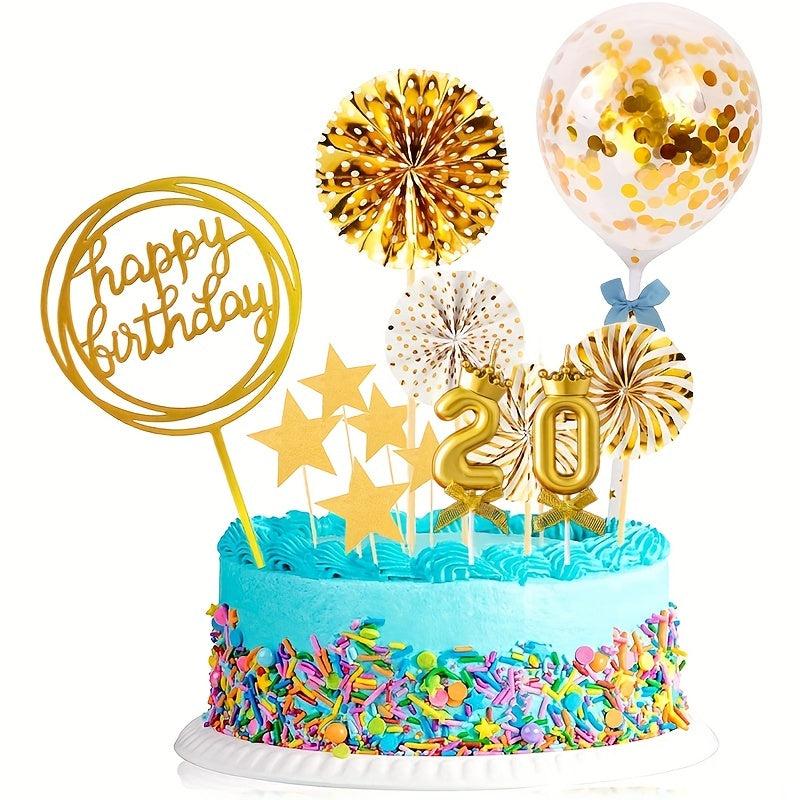 1pc 0 9 Number Birthday Candles Crown Bow Cake Topper