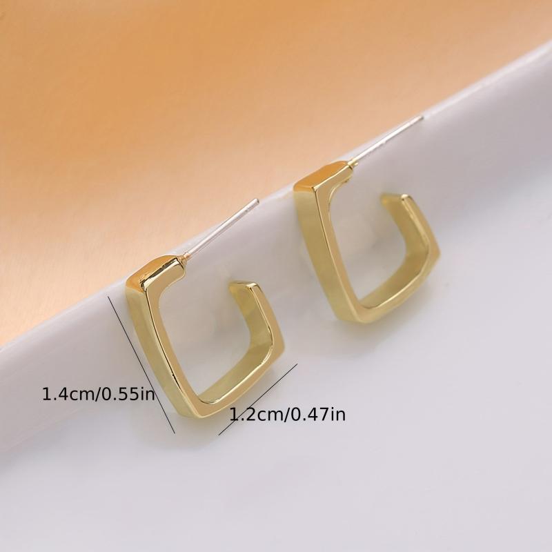 Square Earrings Plain Design for Women Girl Holiday Gift