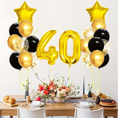 25pcs Golden Mixed Balloons 40th Birthday Party Decorations