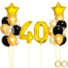25pcs Golden Mixed Balloons 40th Birthday Party Decorations