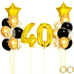 25pcs Golden Mixed Balloons 40th Birthday Party Decorations