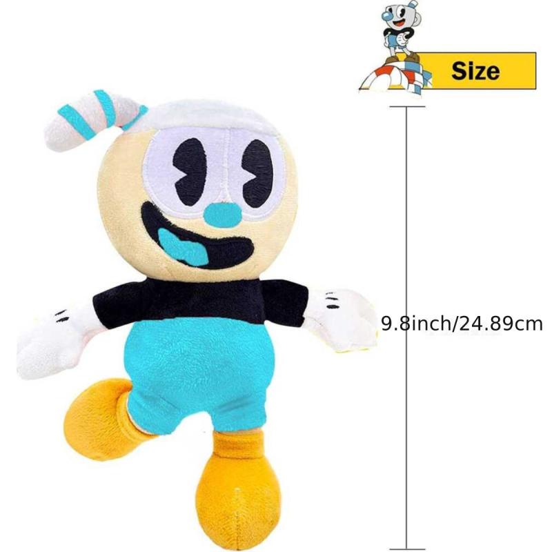 2pcs Cup Head Plush Toys Stuffed Cartoon Dolls Kids Birthday Gift